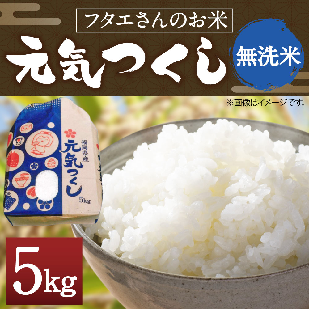 【ふるさと納税】フタエさんのお米 元気つくし 無洗米 5kg 米 お米 精米 うるち米 福岡県産 九州産 送料無料 - 画像2