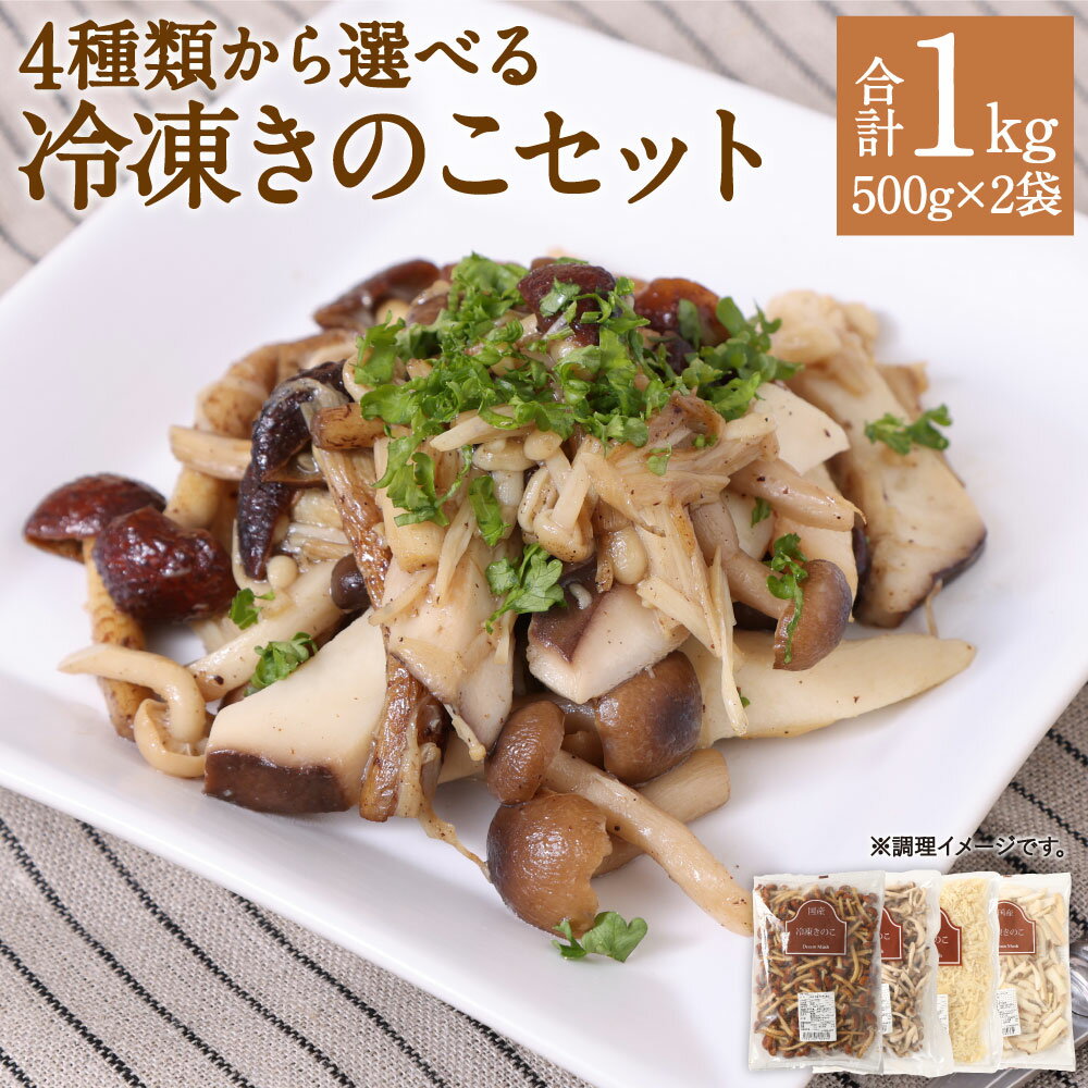 4種類から2品選べる 冷凍きのこセット 合計1kg 500g×2袋 博多すぎたけ しめじ えのき エリンギ きのこ キノコ セット 詰め合わせ 冷凍 福岡県産 九州産 国産 送料無料