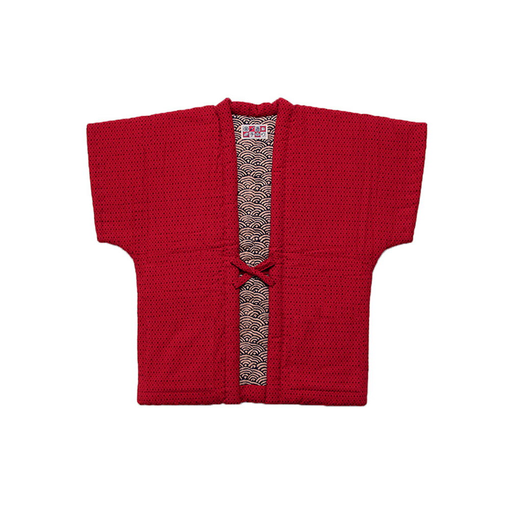 【ふるさと納税】あられ奴 ( やっこ ) ＜選べるカラー＞ 紺 赤 半袖 半そで 半纏 はんてん 織物 柄 冬 防寒 あったか 綿入り 中わた ルームウェア 部屋着 ギフト プレゼント 日本製 送料無料 【2025年8月下旬より順次発送】 サムネイル3