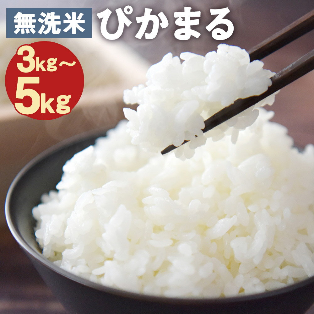 【先行予約】低アミロース米 ぴかまる 無洗米 3kg/5kg 選べる内容量 保存袋付き お米 精米 栽培期間中無農薬 九州産 福岡県産 送料無料【2025年11月上旬より順次発送予定】