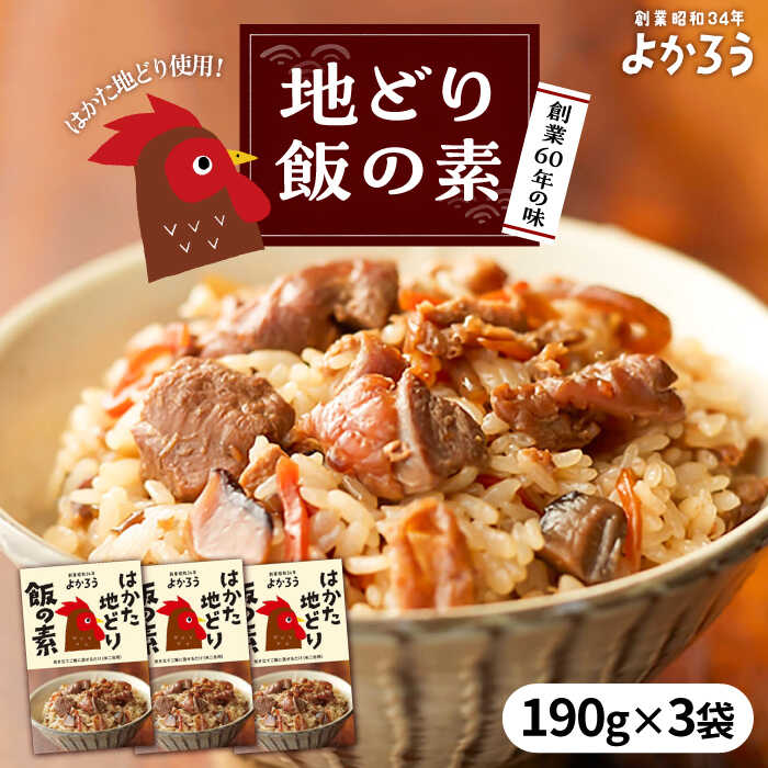 地どり飯の素 セット 190g×3袋 《豊前市》【有限会社よかろう】 鶏飯 鶏めし ご飯の素 地鶏飯 炊き込みご飯の素[VBA008] 12000 12000円