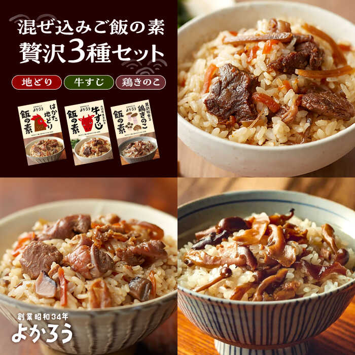 よかろう 混ぜ込みご飯の素 贅沢3種 食べ比べ セット 詰め合わせ 《豊前市》【有限会社よかろう】鶏飯 鶏めし ご飯の素 炊き込みご飯の素[VBA015] 11000 11000円