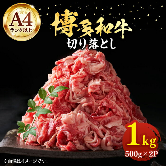 【A4以上】博多和牛 切り落とし 1kg（500g × 2P）《豊前市》【MEAT PLUS】肉 牛肉 バラ 牛肩 [VBB004] 16000 16000円