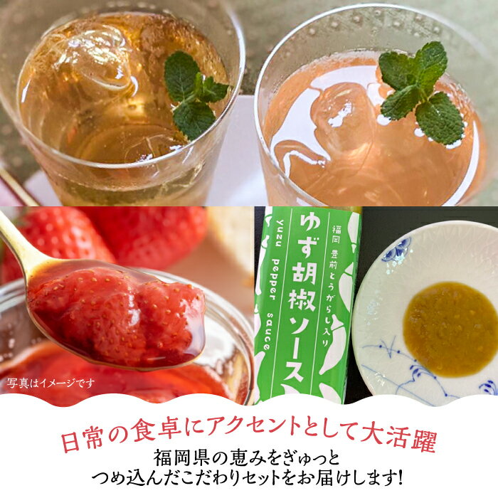 【ふるさと納税】飲む酢 2種 & 博多あまおうジャム & ゆず胡椒ソース（青） セット《豊前市》【株式会社ワカヤマ】地産 福岡 万能 調味料 ジャム [VBW004] 19000 19000円 サムネイル2