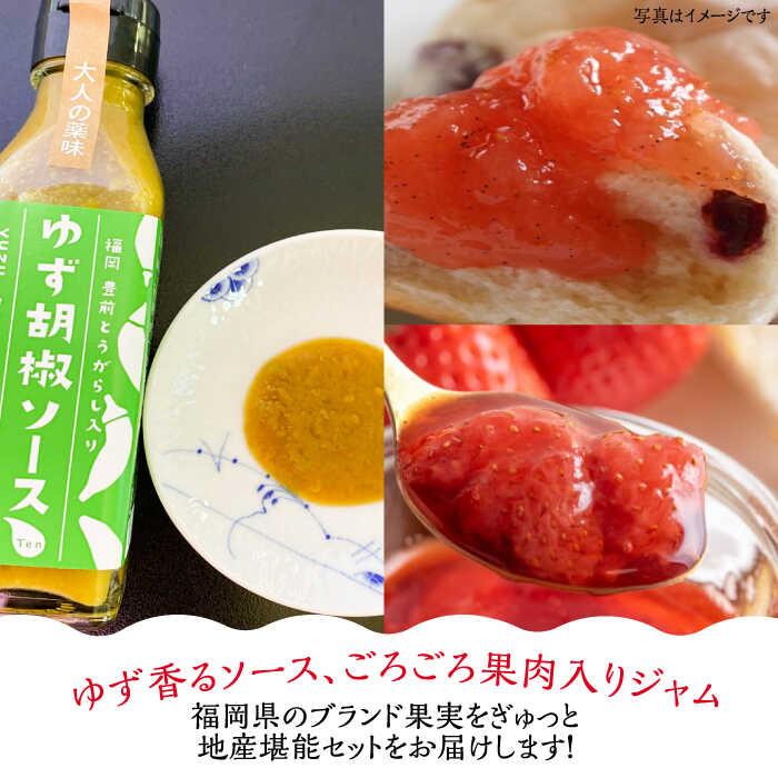 【ふるさと納税】【全3回定期便】福岡県産 ブランド果実 ジャム 2種類 ( とよみつひめ イチジク / あまおう ) & ゆず胡椒ソース (赤・青) セット 《豊前市》【株式会社ワカヤマ】地産 福岡 万能[VBW017] 43000 43000円 サムネイル2