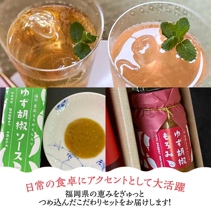【ふるさと納税】【全3回定期便】＜いちじく美人・いちご美人＞ 飲む酢 2本 & ゆず胡椒 ソース / もろみ セット 《豊前市》【株式会社ワカヤマ】地産 福岡 万能 調味料 酢[VBW026] 52000 52000円 サムネイル2