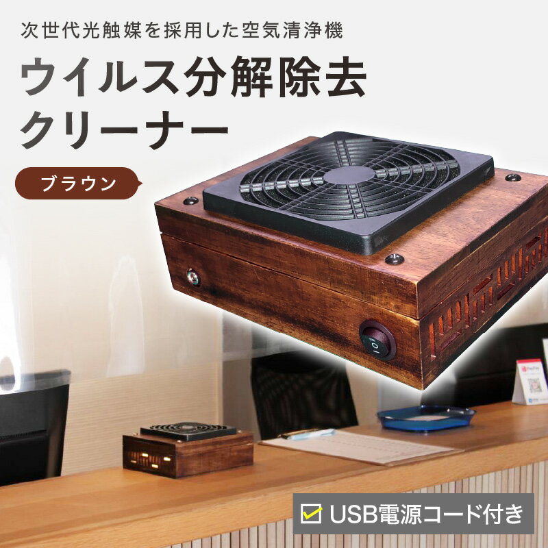 次世代光触媒を採用した空気清浄機　ウイルス分解除去クリーナー　ブラウン 家電 細菌 クリーナー 脱臭 清浄機 空気清浄機 生活家電 光触媒 送料無料 【027-0009】