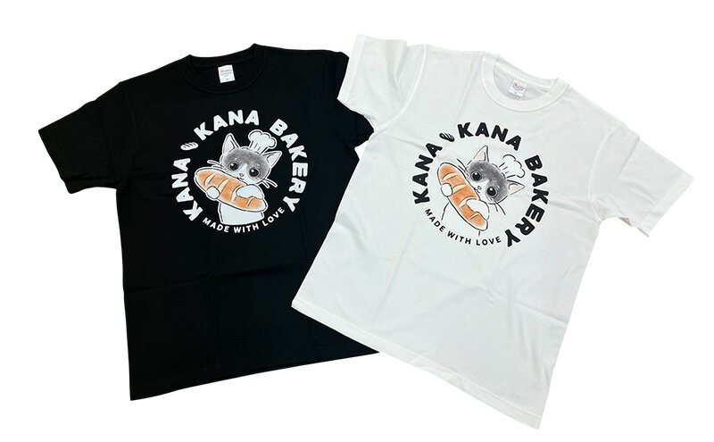 【ふるさと納税】Tシャツ 猫の愛護活動を応援！白Tシャツ「パン持ちデザイン」 サムネイル3