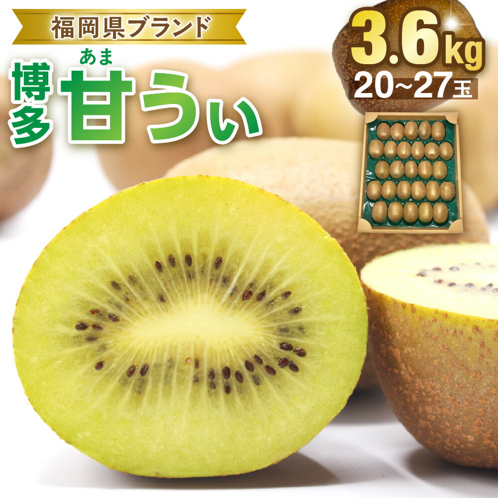 【2025年収穫分】福岡県ブランド！キウイフルーツ「博多甘うぃ」1箱約3.6kg【ほたるの里】_HA0434 送料無料大きい果実 黄色味を帯びた果肉 福岡県のオリジナル品種