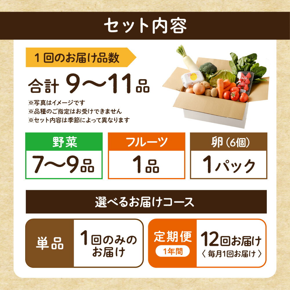 【ふるさと納税】【1回お届け／定期便12回】むなかた旬のお任せセット（野菜・フルーツ・卵） 9〜11品【JAほたるの里】 送料無料産直 新鮮 野菜 フルーツ 卵 定期便 宗像 1回 - 画像3