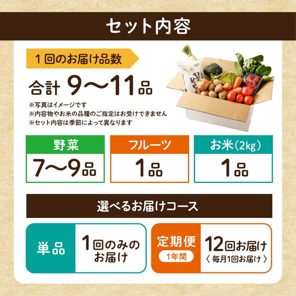 【ふるさと納税】むなかた旬のお任せセット(野菜・フルーツ・お米／9〜11品)【1回お届け／定期便（年12回）】【ほたるの里】　送料無料 - 画像3