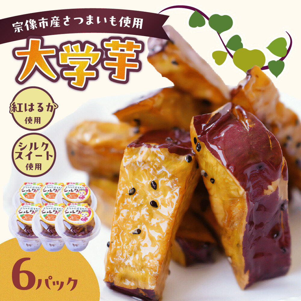 【道の駅むなかた】宗像市産さつまいも使用 大学芋＜はるかちゃん・シルク姐さん＞計6パック_HA0866 紅はるか シルクスイート サツマイモ おやつ 黒糖 甘い