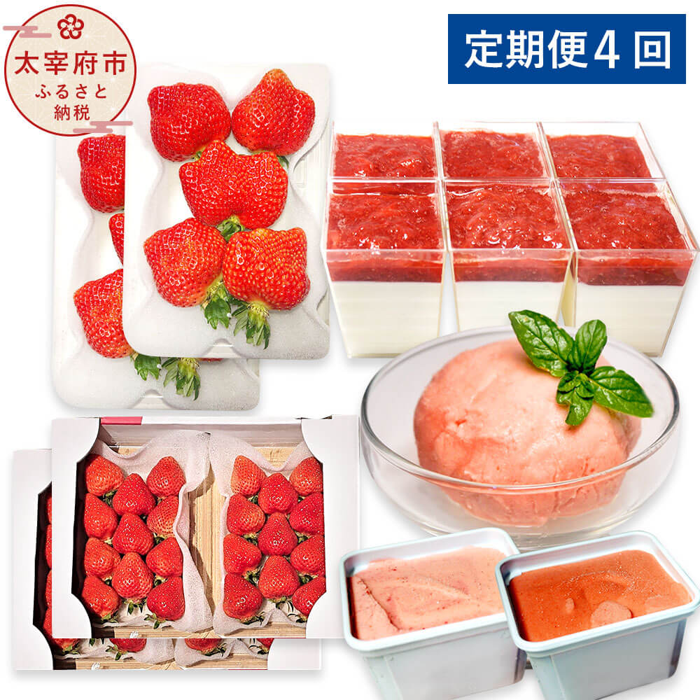 予約！【4回定期便】あまおう大好き定期便 【2月・3月・5月・7月発送】【2026年2月上旬～7月下旬発送予定】あまおう 大粒 DX 約250～270g×各4 合計約1120g あまおうジェラート2種 あまおうレアチーズケーキ 6カップ 送料無料