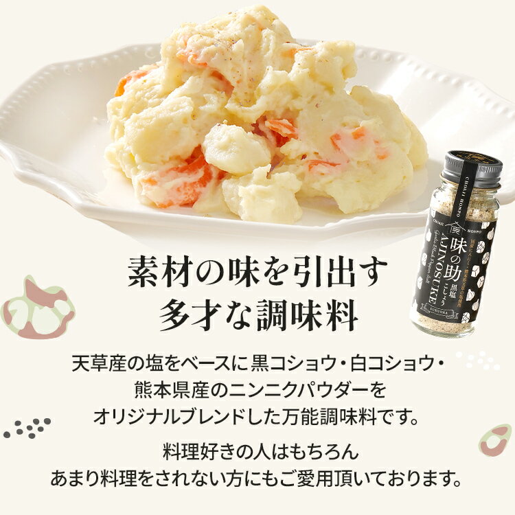 【ふるさと納税】味の助（黒塩コショウ） 万能調味料 調味料 香辛料 塩 ニンニクパウダー 下ごしらえ 料理 調理 アウトドア BBQ バーベキュー キャンプ 福岡県 福岡 九州 グルメ お取り寄せ サムネイル2