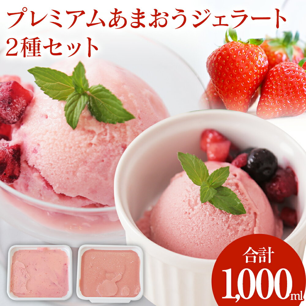プレミアムあまおうジェラート2種セット 500ml×2 合計1000ml 苺 イチゴ 氷菓 スイーツ アイス シャーベット 冷凍 福岡県産 送料無料