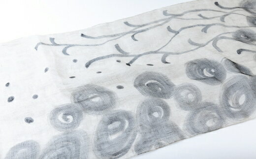 【ふるさと納税】 陶・染 きとゆ工房 手描き染めリネンスカーフ（約50cm×約165cm）麻100% 天然亜麻色 日除け 機能的 ファッション 送料無料 福岡県 うきは市 サムネイル2