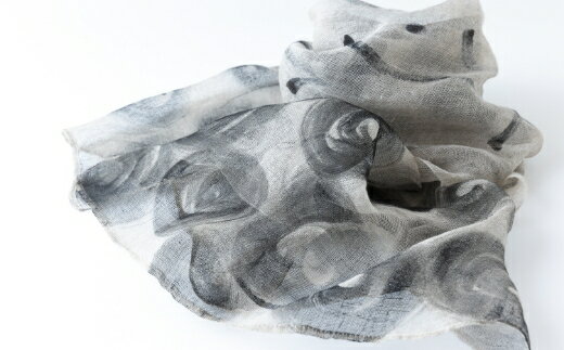 【ふるさと納税】 陶・染 きとゆ工房 手描き染めリネンスカーフ（約50cm×約165cm）麻100% 天然亜麻色 日除け 機能的 ファッション 送料無料 福岡県 うきは市 サムネイル3