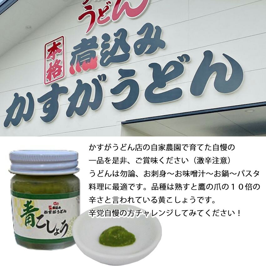 【ふるさと納税】かすがの青こしょう かすがうどん 約400g 約40g×10個 M760 調味料 柚子 胡椒 ゆず こしょう スパイス 薬味 風味 サムネイル2