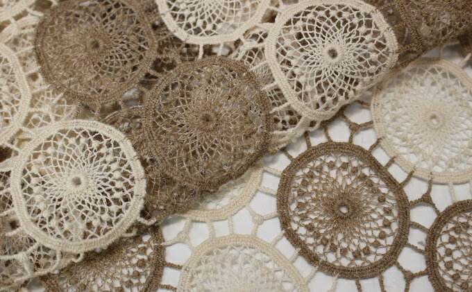 【ふるさと納税】スカーフ 屋久杉染 エンブロイスカーフ アリウム ベージュ 雑貨 日用品 ファッション 織物 染物 工房夢細工 サムネイル3