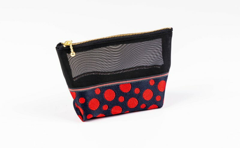 【ふるさと納税】畳縁&メッシュポーチ(ドット赤濃紺) B サムネイル3
