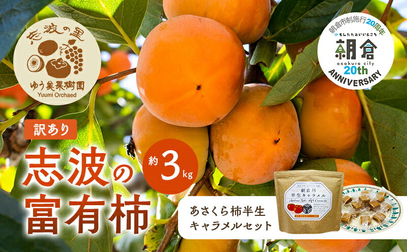 【ふるさと納税】【朝倉市制施行20周年記念企画】 訳あり 富有柿 約3kg＆柿の半生キャラメル セット ※配送不可：離島　お届け：2025年11月下旬～2025年12月25日まで サムネイル2