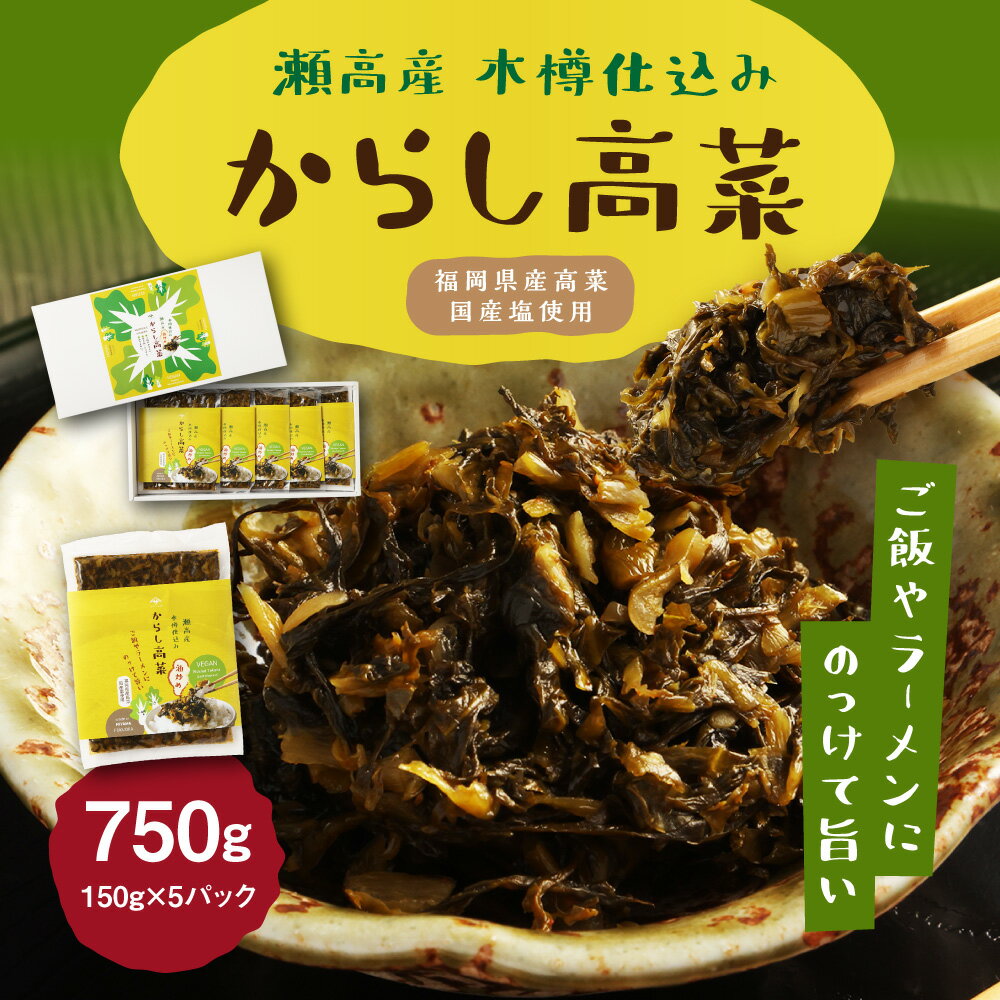 【ふるさと納税】A261 瀬高産 からし高菜セット 150g×5 高菜漬 たかな 漬け物 漬物 つけもの ご飯のお供 野菜 福岡県産 九州 国産 福岡県 みやま市 送料無料 - 画像2