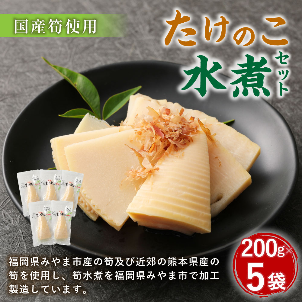 【ふるさと納税】A91 たけのこ水煮 5パックセット 筍 タケノコ 国産筍使用 保存食 備蓄 おかず 和食 惣菜 加工食品 パック 国産 送料無料 - 画像2