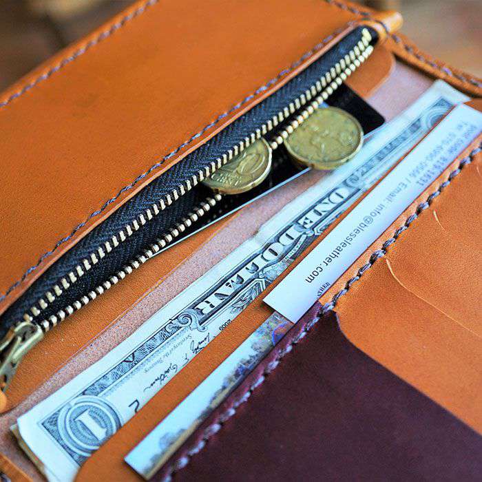 【ふるさと納税】手縫いの本革製品 ロングウォレット ≪糸島≫【BLESS】クラフト/オリジナル/レザー [AAA005] 100000円 10万円 サムネイル3