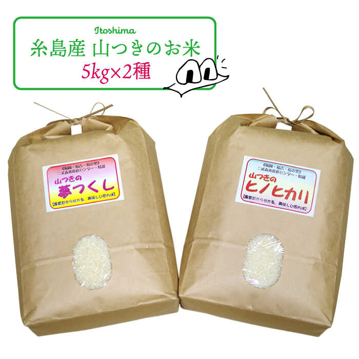 福吉産 の お米 ・ 2品種 セット 糸島市 / 二丈赤米産直センター [ABB011] 米 食べ比べ 米 食べ比べ 米 白米 玄米 無洗米 常温