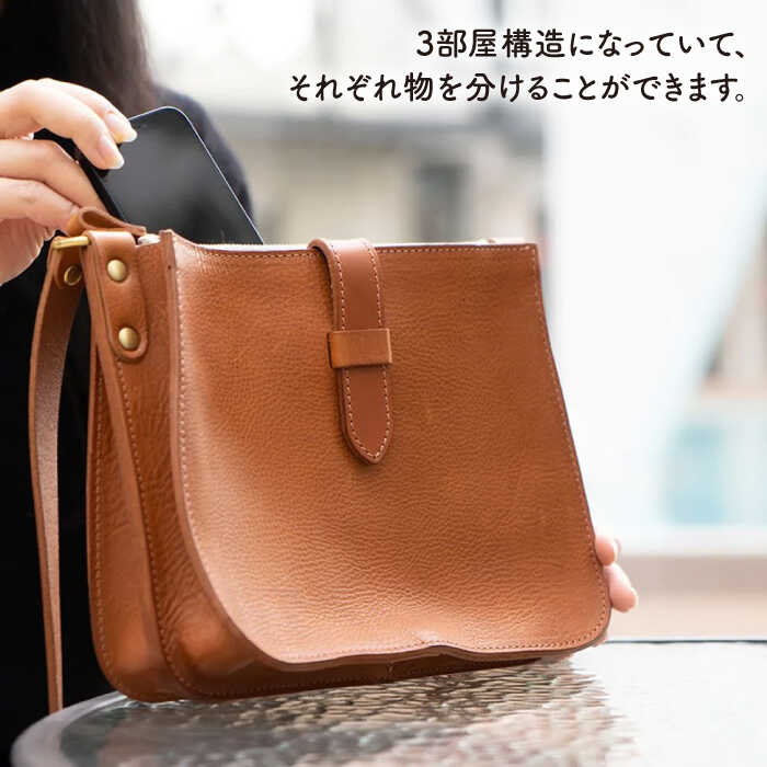 【ふるさと納税】エレガンス ショルダー 糸島市 / LADIES&GENTLEMEN 鞄 レザー ショルダーバッグ 革 革製品 革鞄 [ADK039] 100000円 10万円 サムネイル2