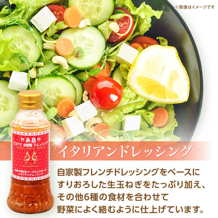 【ふるさと納税】海辺カフェの自家製ドレッシング・イタリアン味登場！2種類3本セット≪糸島≫【ココペリ】調味料/食卓/健康 [ALE004] 10000円 サムネイル3