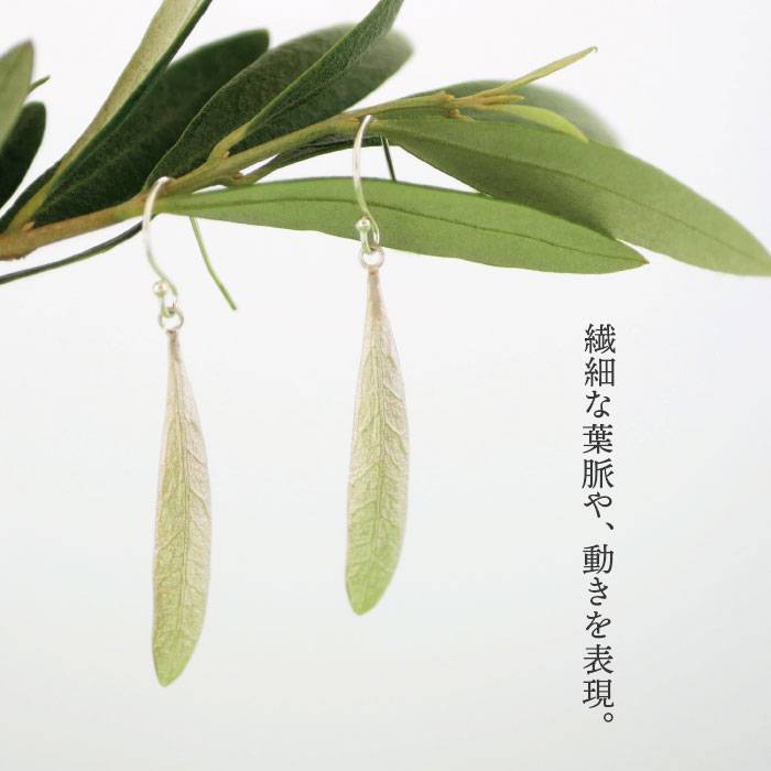 【ふるさと納税】植物モチーフ オリーブ葉ピアス(中) /Chloroplast/クロロプラスト/ジュエリー[ALF004]≪糸島市≫ 49000円 4万9千円 サムネイル2