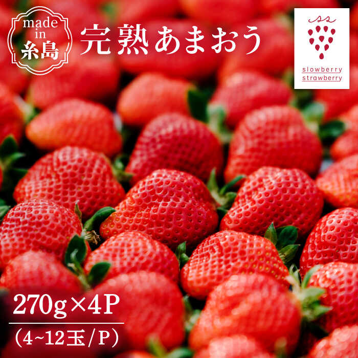 【先行受付】完熟あまおう 270g × 4パック 【2026年1月より順次発送】 糸島市 / slowberry strawberry [APJ001] 20000円 2万円 常温