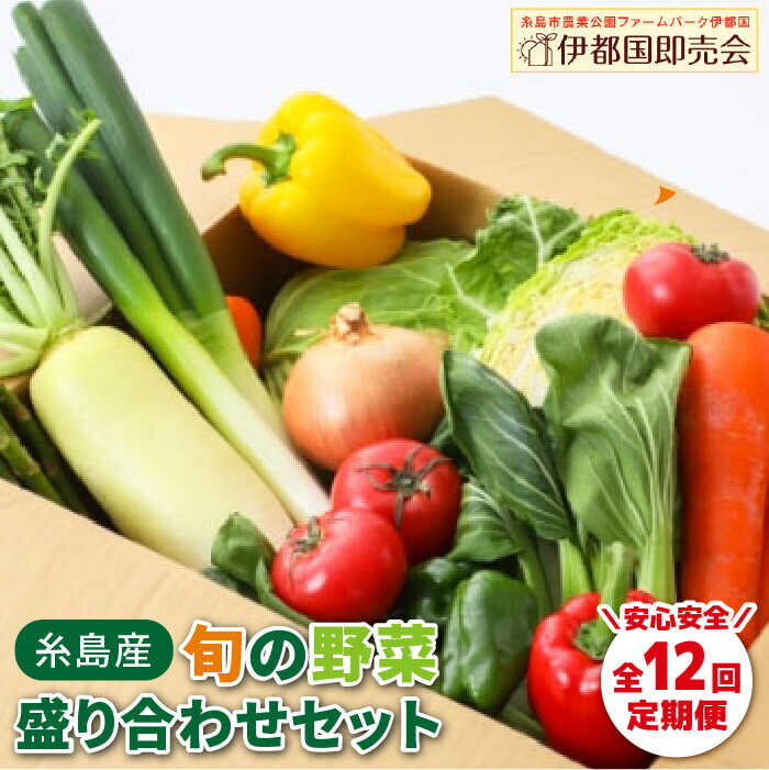 【全12回定期便】福岡県糸島産 旬の野菜盛り合わせセット 糸島市 / ファームパーク伊都国 [AWC009] 100000円 10万円