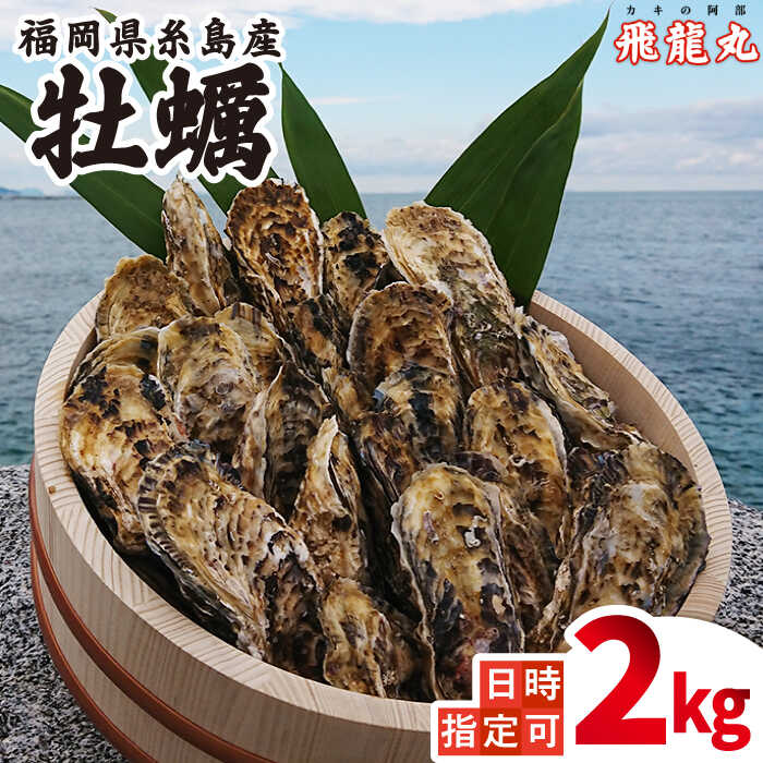 加熱用 福吉の牡蠣 2kg 殻付き (簡易ナイフ付き) 牡蛎 カキ 糸島市 / 飛龍丸 [AZB004]
