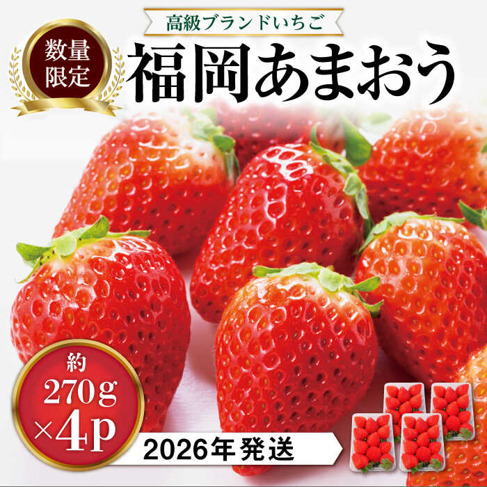【先行予約】 あまおう いちご 1,080g ( 約 270g × 4パック ) 【2026年1月中旬より順次発送】糸島市 / 株式会社HSP-テクノ [AZL001] グランデ 等級 福岡県 12000円 1万2千円