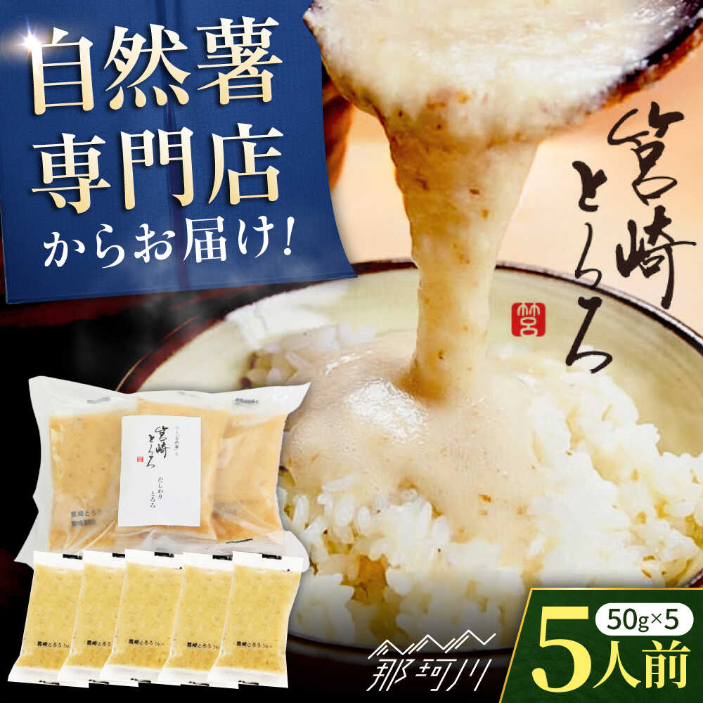 筥崎とろろ 自然薯のだしわりとろろ 計250g（5食セット × 50g) 冷凍 個包装 無添加 ＜株式会社九千部＞ 那珂川市[GAZ002]