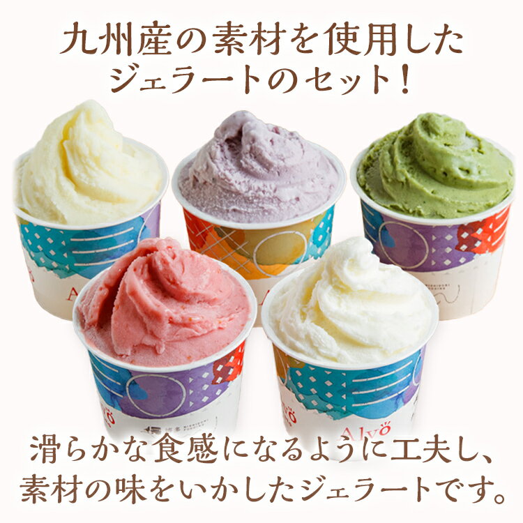 【ふるさと納税】Alvo 九州ジェラート12個セット ジェラート アイス スイーツ 5種 12個入 あまおう ジャージーミルク 柚子 知覧茶 ブルーベリー 各90ml なめらか 濃厚 カップ デザート 冷凍 セット 詰め合わせ - 画像2