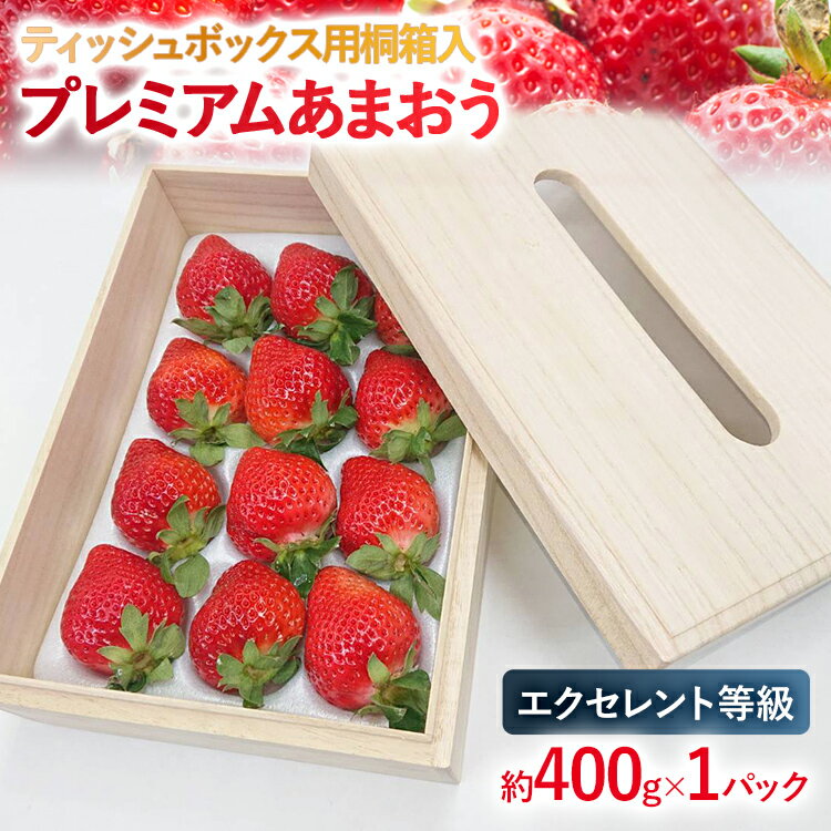 【2026年発送先行予約】ティッシュボックス用特別仕様の桐箱入りプレミアムあまおう　あまおうEX400gx1パック　ギフト、お祝い、贈答用 お取り寄せグルメ お取り寄せ 福岡 お土産 九州 福岡土産 取り寄せ グルメ 福岡県