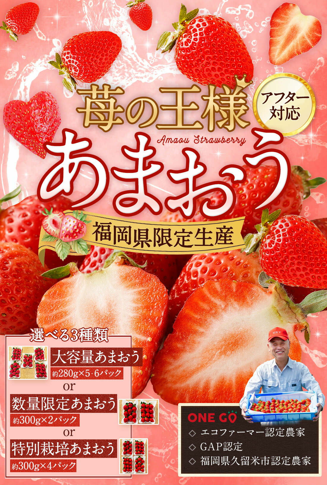 【ふるさと納税】【アフター対応】＜先行予約＞ 大粒 不揃い 選べる大容量あまおう 1,400g／1,680g 数量限定あまおう 600g 特別栽培あまおう 1,200g （2L,グランデ,DX デラックス) あまおう いちご イチゴ 苺 【2026年1月上旬～3月下旬発送予定】 サムネイル2