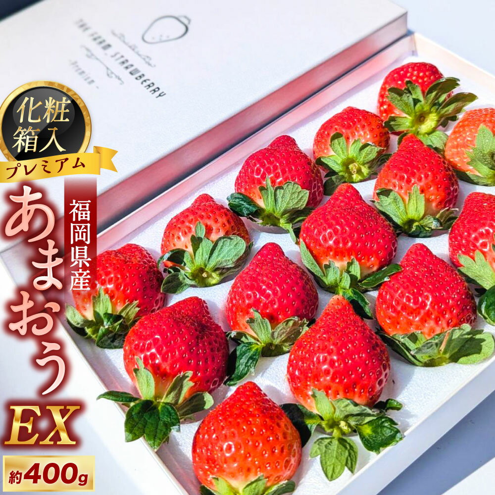 化粧箱入りプレミアムあまおう 約400g×1パック【ギフト・お祝い・贈答用】 EXグレード いちご イチゴ 苺 くだもの 果物 果実 フルーツ 冷蔵 福岡県産 国産 九州 福岡県 送料無料 【2026年2月上旬～4月上旬発送予定】