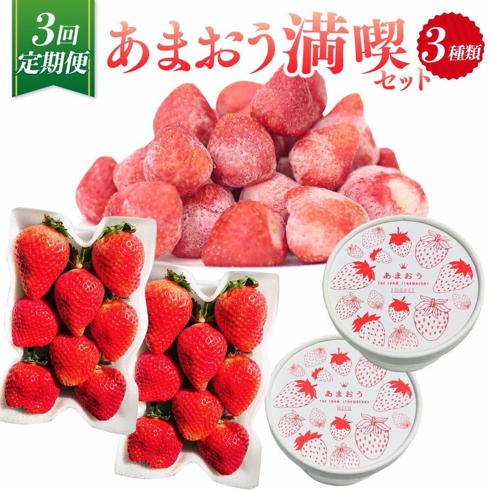【予約受付・3回定期便】あまおう満喫セット あまおうG・あまおうジェラートカップ・冷凍あまおう あまおう いちご イチゴ 苺 フルーツ くだもの 果物 果実 アイスクリーム スイーツ デザート 国産 福岡県産 遠賀町 送料無料 【2026年3月上旬～8月発送予定】