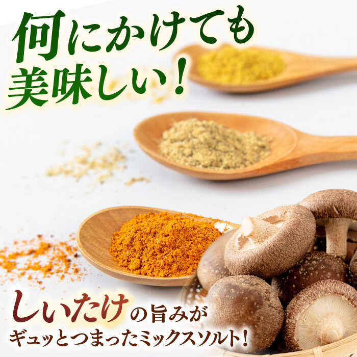 【ふるさと納税】しいたけスパイス 3本セット ▼ 椎茸 シイタケ 中華 オニオン カレー 3種 スパイス ミックスソルト 減塩 常温 長期保存 調味料 家庭用 箱入り ギフト 桂川町 / オドラ株式会社 [ADBA007] 7000 7000円 サムネイル2