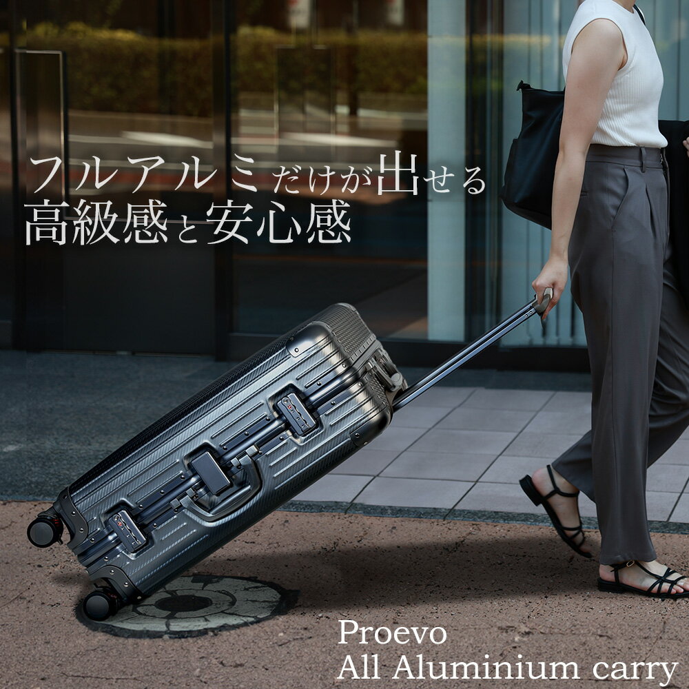 【ふるさと納税】スーツケース [PROEVO] アルミスーツケース フレームキャリー 受託手荷物対応 L（カーボン/ガンメタリック） [30003] 福岡県 大木町 株式会社 レクサス AY156 サムネイル2