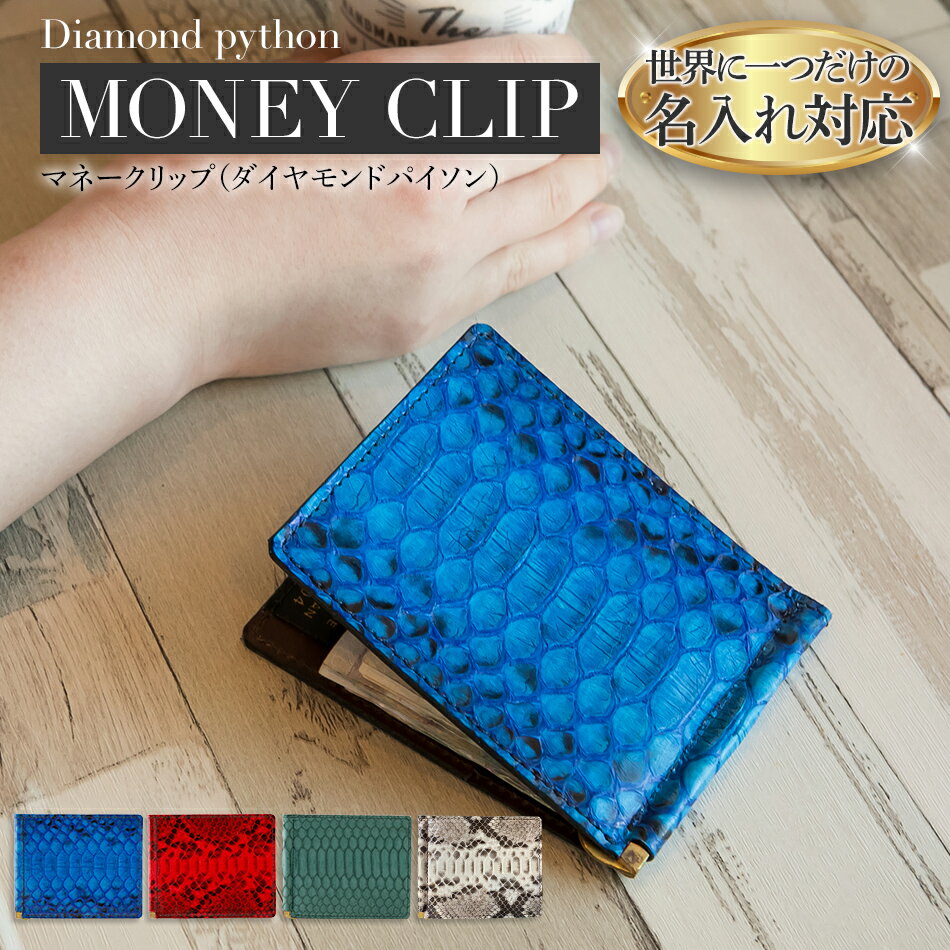 ネーム入れオーダー／マネークリップ（ダイヤモンドパイソン各色）おすすめ 福岡県 大木町 ナデルファーデン BK121