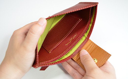 【ふるさと納税】スマート長財布（シュリンクレザー・レッド）　BK005 サムネイル2