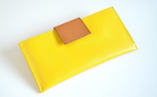 スマート長財布（シュリンクレザー・イエロー）　BK007