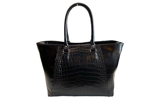 ビーゴ（トートバッグ）（クロコダイル革・ブラック）　BK048