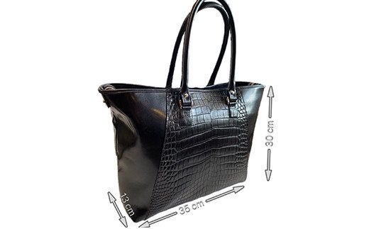 【ふるさと納税】ビーゴ（トートバッグ）（クロコダイル革・ブラック）　BK048 サムネイル2