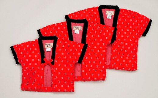 【ふるさと納税】 半纏 はんてん 久留米織 久留米はんてん子供奴 5才～6才用 赤 子供用 キッズ はんてん 綿入れはんてん 井桁柄 子供服 株式会社桑野 おすすめ 福岡県 大木町 BA006 サムネイル2